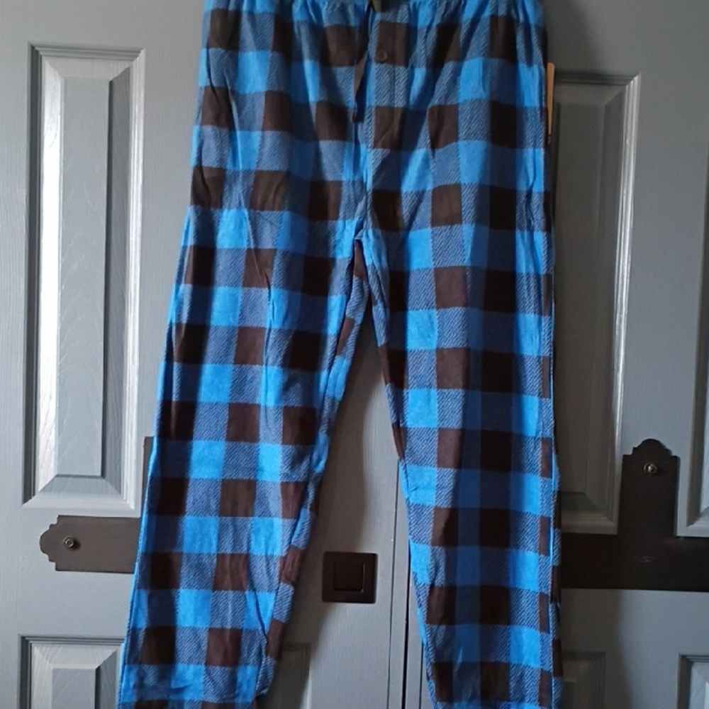 Plaid Blue and Black Men's Joggers